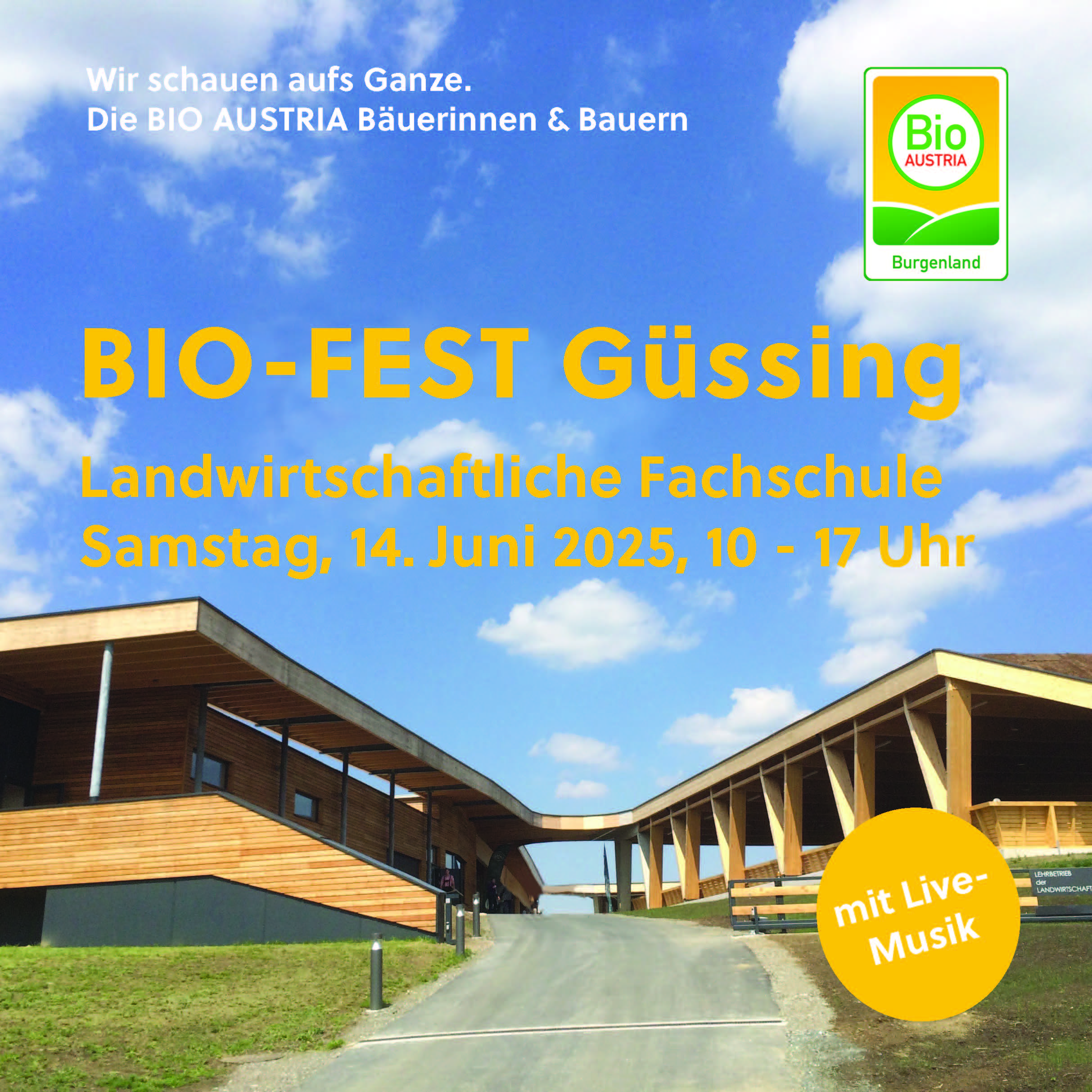 Einladungskarte Bio Fest Güssing 2025 Seite 1
