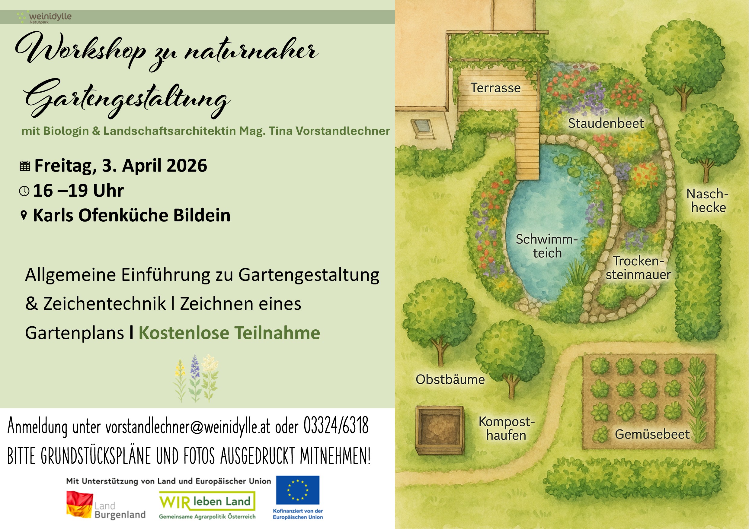 Workshops Gartengestaltung mit Förderlogo