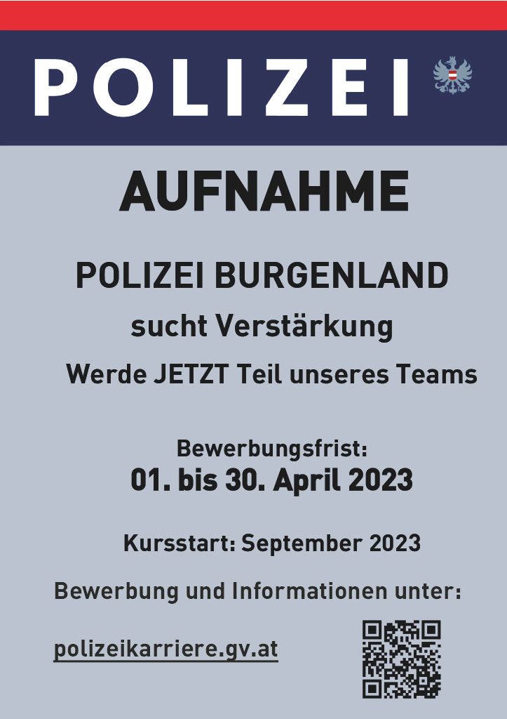 Recruiting Plakat Polizei Burgenland1024 1